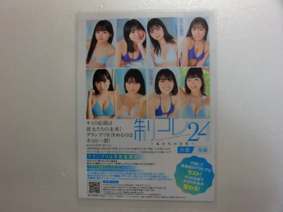 制コレ24.後編.柏木由紀.6ページ.3枚.ヤングジャンプ.2024年.20号.No.20.切り抜き.ラミネート.ラミネート加工.パウチ.水着.制服.出品個数6の画像1