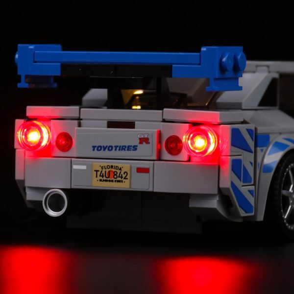 LEGO MOC ブロック 76917 互換 ワイルド・スピード日産 スカイライン GT-R R34 LED ライト 照明 キット カスタム パーツ DL173_画像5