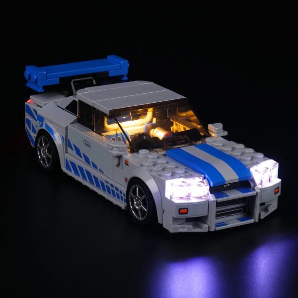 LEGO MOC ブロック 76917 互換 ワイルド・スピード日産 スカイライン GT-R R34 LED ライト 照明 キット カスタム パーツ DL173_画像2