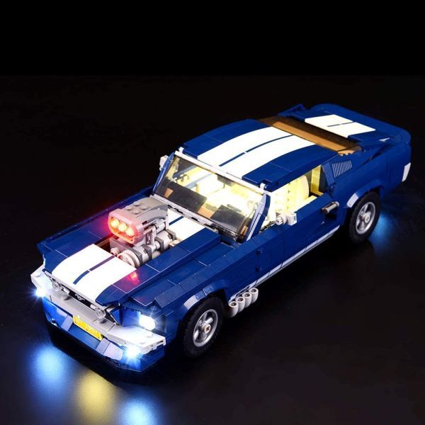 激レア!! MOC ブロック 10265 互換 フォード マスタング 1967 ＧＴ ファストバック LEDライト 照明 キット カスタム パーツ DL160_画像2