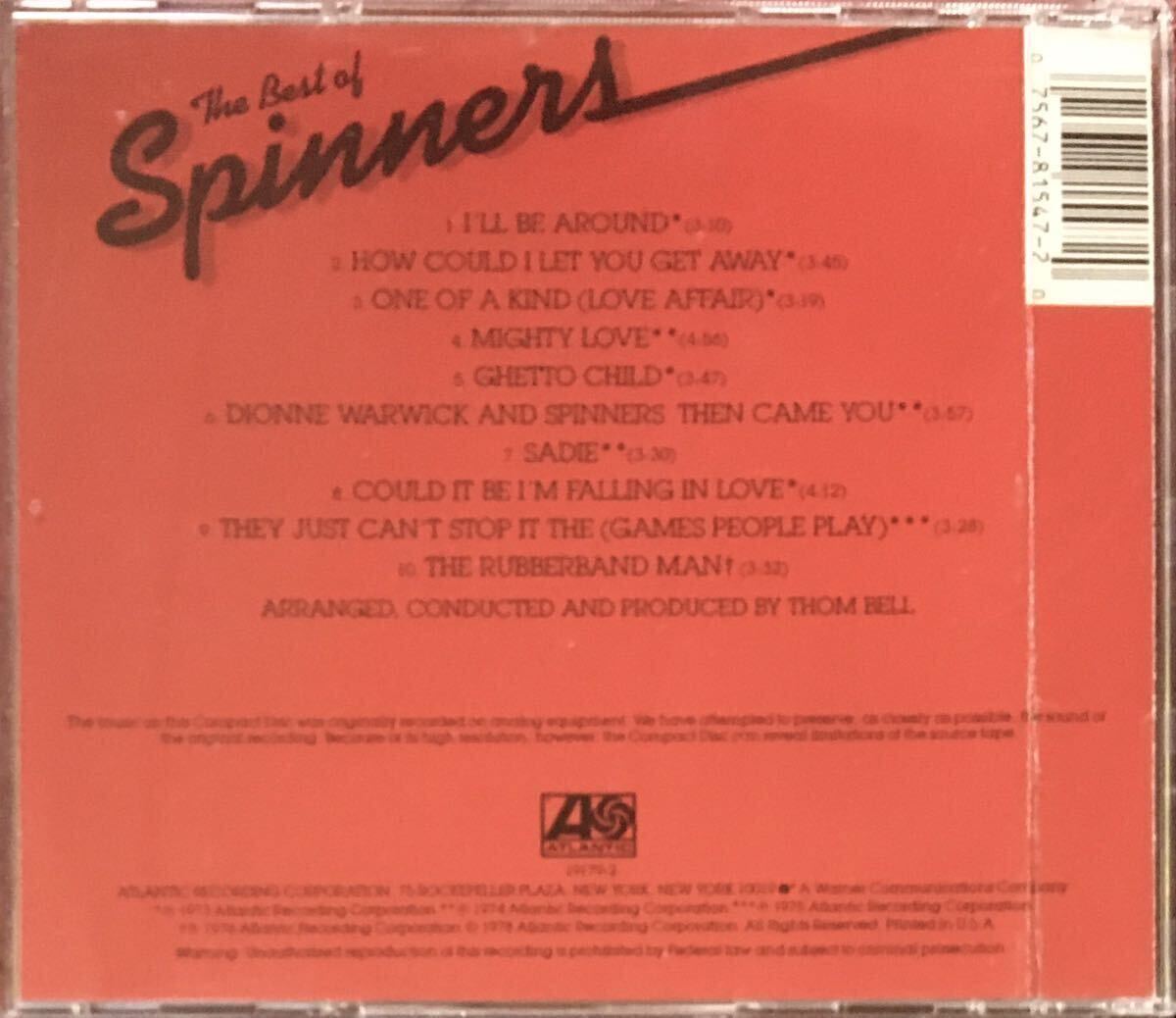 The Spinners [The Best of the Spinners] 79年ベスト名盤！/ フィリーソウル / スウィートソウル / ディスコ / ブラコン / AOR_画像2