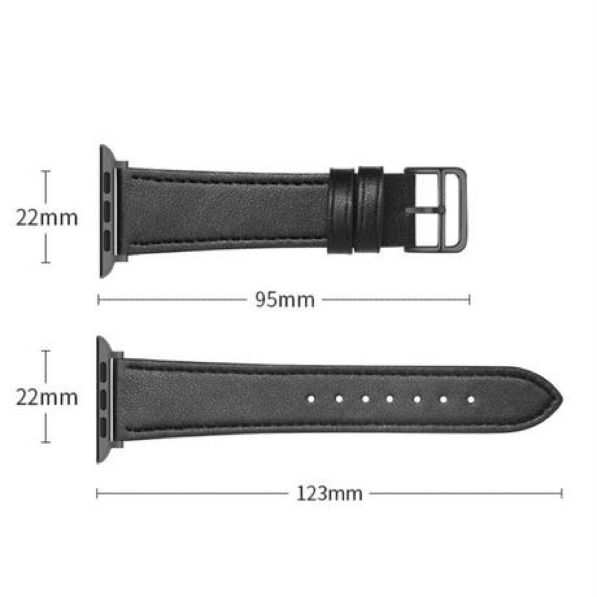 Apple Watch バンド 合皮 38/40/41mm ブラック