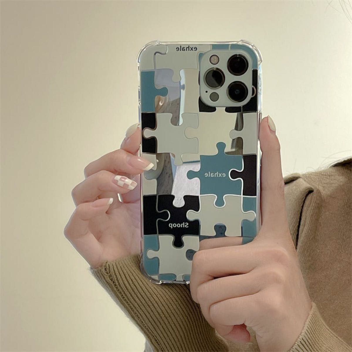 iPhone13 pro パズル ミラー アイフォン スマホケース スマホカバーsmartphone case