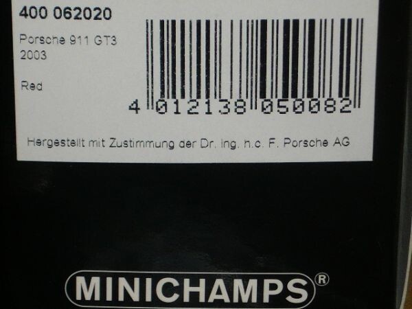 1/43 Mini Champs Porsche 911 GT3 2003 赤_画像3