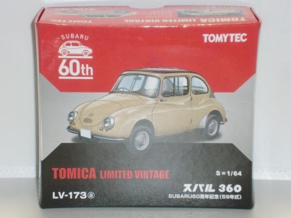 1/64 TOMICA LIMITED VINTAGE スバル 360 SUBARU60周年記念(59年式)_画像1