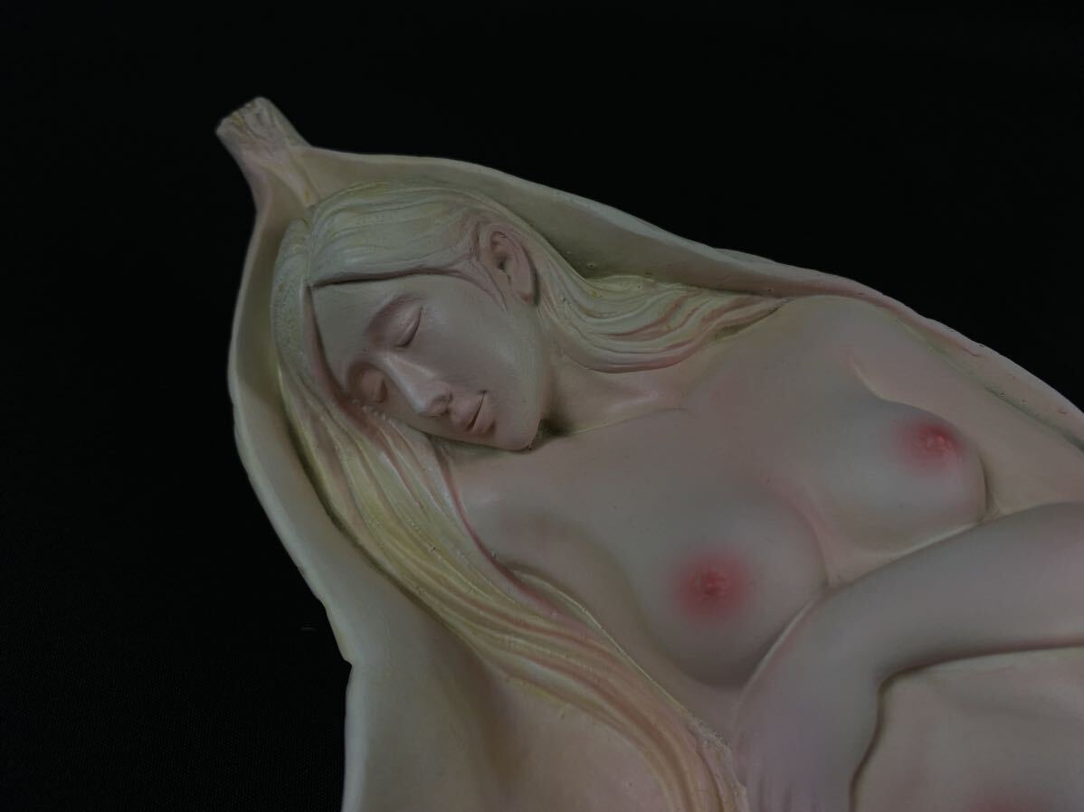 【福蔵】西洋美術 置物 美人 裸婦 ヌード 人形 樹脂製 少女 女神 女性 天使 幅32.7cm_画像6