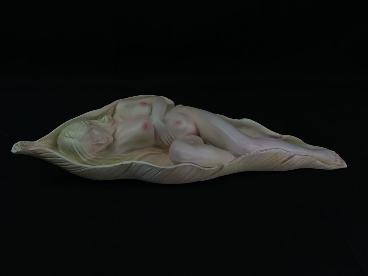 【福蔵】西洋美術 置物 美人 裸婦 ヌード 人形 樹脂製 少女 女神 女性 天使 幅32.7cm_画像2