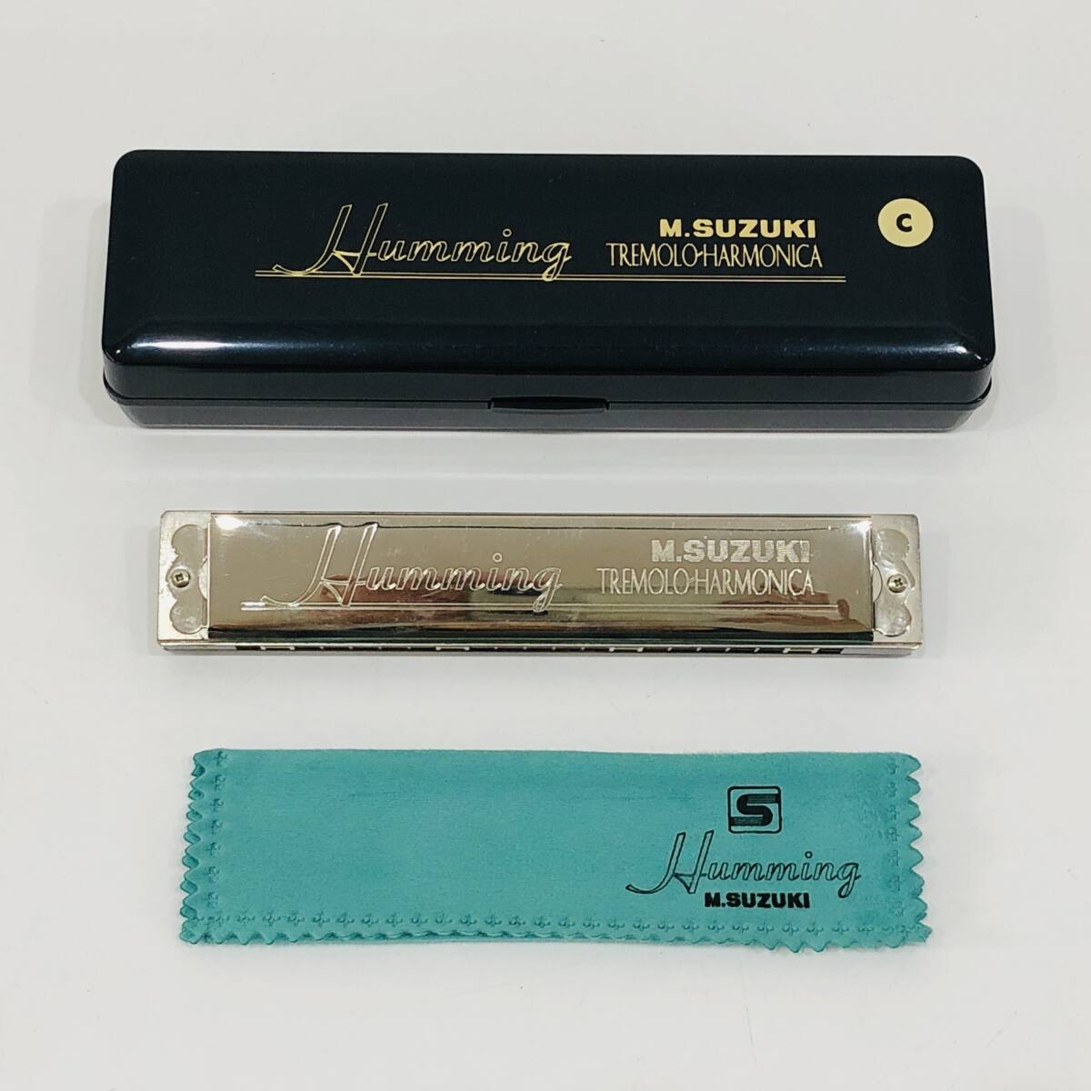 ●スズキ Humming TREMOLO HARMONICA ハーモニカ M.SUZUKI 収納ケース付き 楽器 S3036_画像1