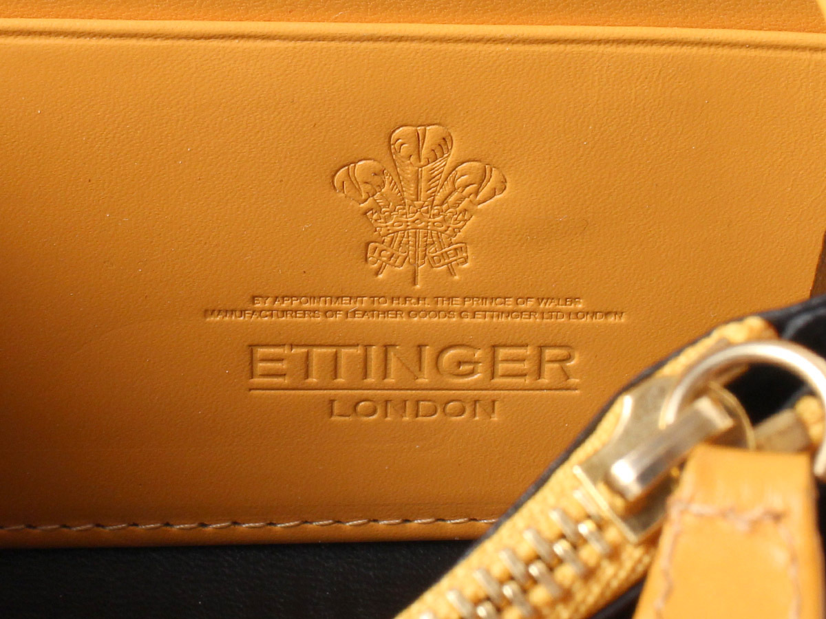 E17747 ETTINGERetinga- long wallet leather round fastener navy navy blue long wallet 