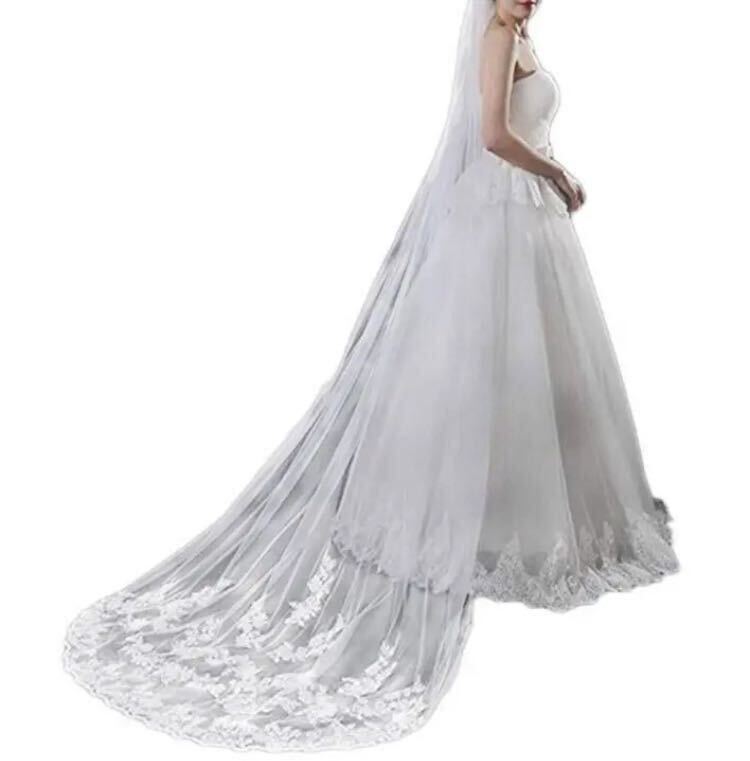 ウェディングドレス ホワイト 白 4L サイズ ロングドレス ブライダル 花嫁 プリンセスドレス ウェディングベール M ビスチェタイプ