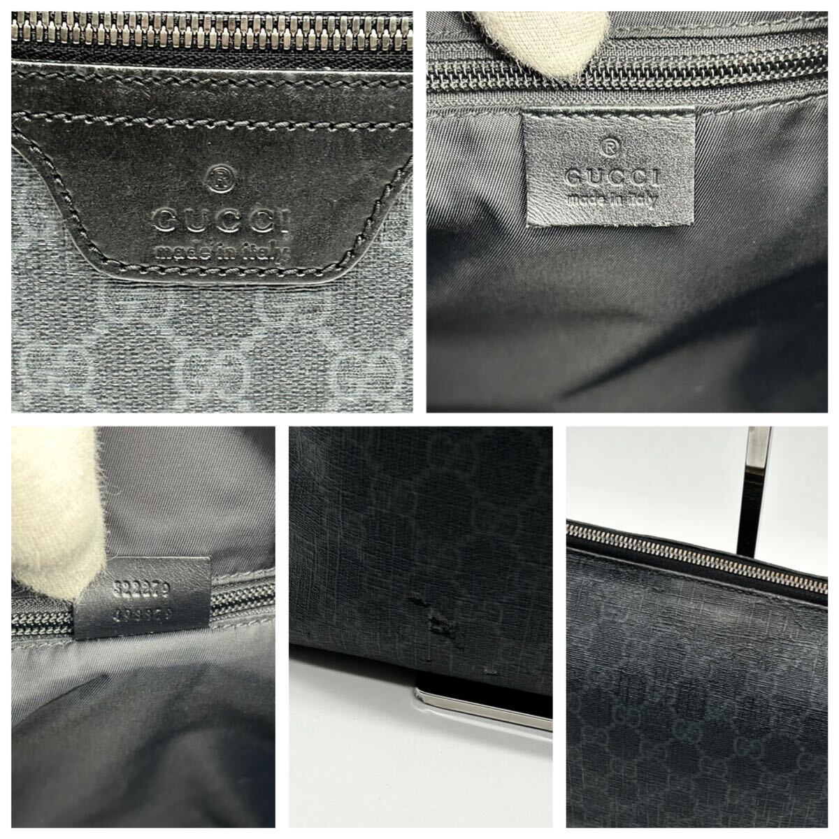 * высококлассный *GUCCI Gucci GGs шкив m сумка на плечо mesenja- сумка портфель GG рисунок натуральная кожа PVC наклонный .. возможно мужской чёрный черный 