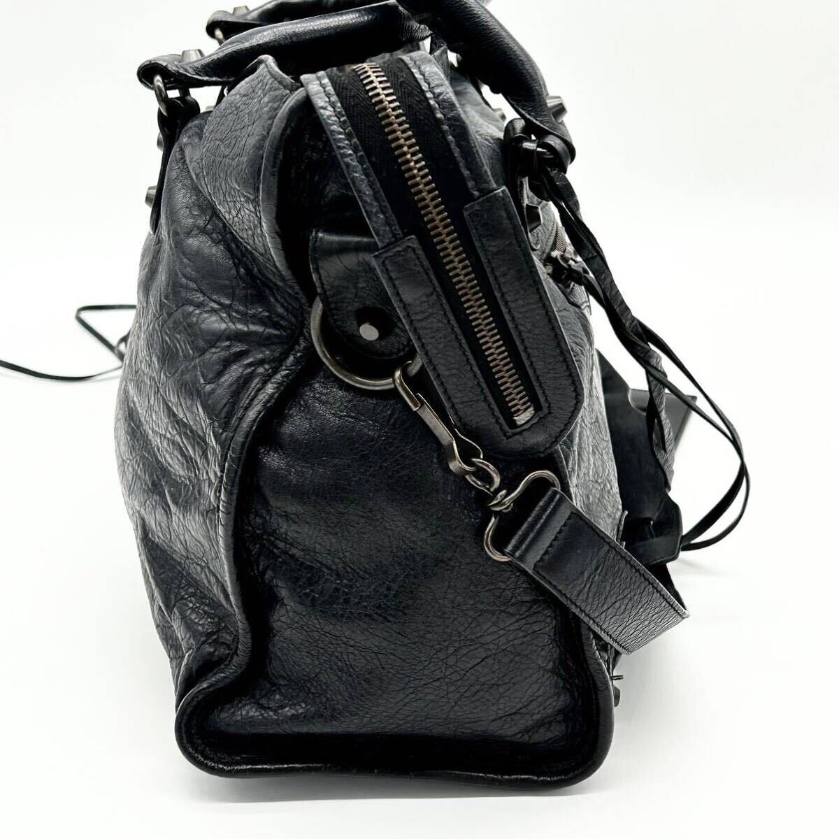 * прекрасный товар *BALENCIAGA Balenciaga 2way City ручная сумочка большая сумка сумка на плечо сумка портфель зеркало имеется натуральная кожа плечо .. черный 