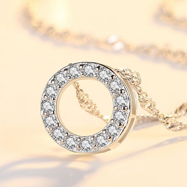 [ new work arrival!! free shipping!! now only 1 jpy start!! limitated production ] brilliant Circle pave pendant necklace 
