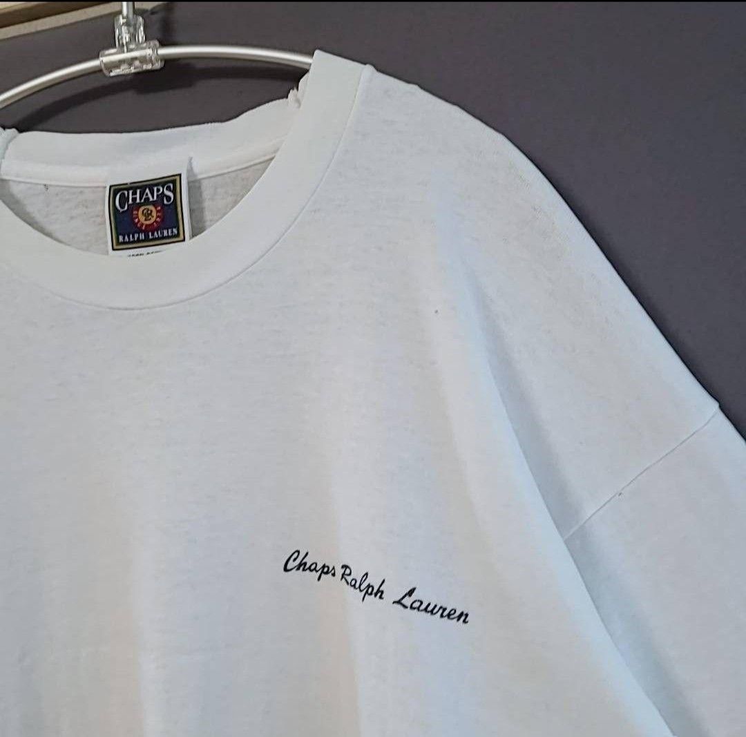 90s チャップス CHAPS ラルフローレン RALPHLAUREN 白 Tシャツ  ヴィンテージ ビンテージ  USA製 