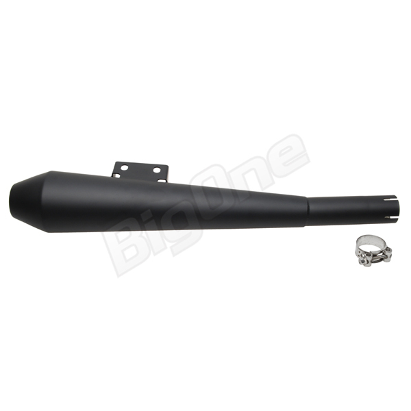 BigOne bolt on cafe stainless steel black SR400 SR500 megaphone type slip-on muffler cab car black slip-on silencer 