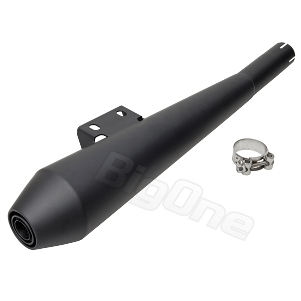 BigOne bolt on cafe stainless steel black SR400 SR500 megaphone type slip-on muffler cab car black slip-on silencer 