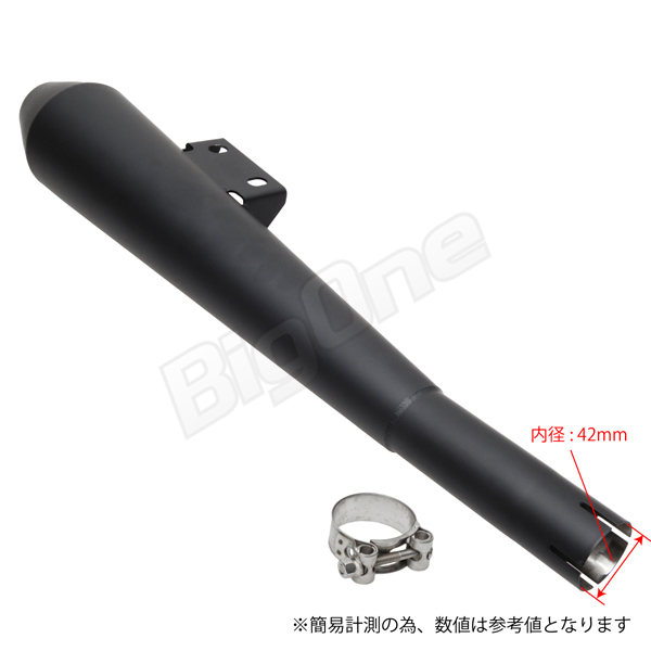 BigOne bolt on cafe stainless steel black SR400 SR500 megaphone type slip-on muffler cab car black slip-on silencer 