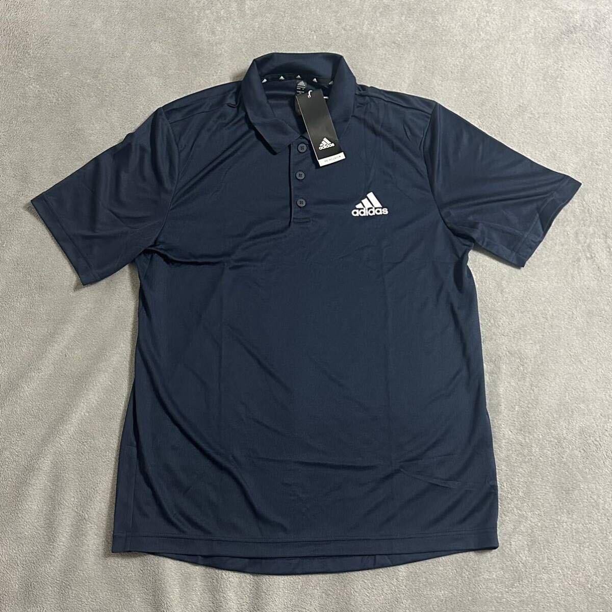 送料360円 Lサイズ 新品 adidas GOLF ポロシャツ 半袖 AEROREADY メンズ アディダスゴルフ ゴルフウェア 吸汗速乾 ネイビー 紺色 春夏_画像2