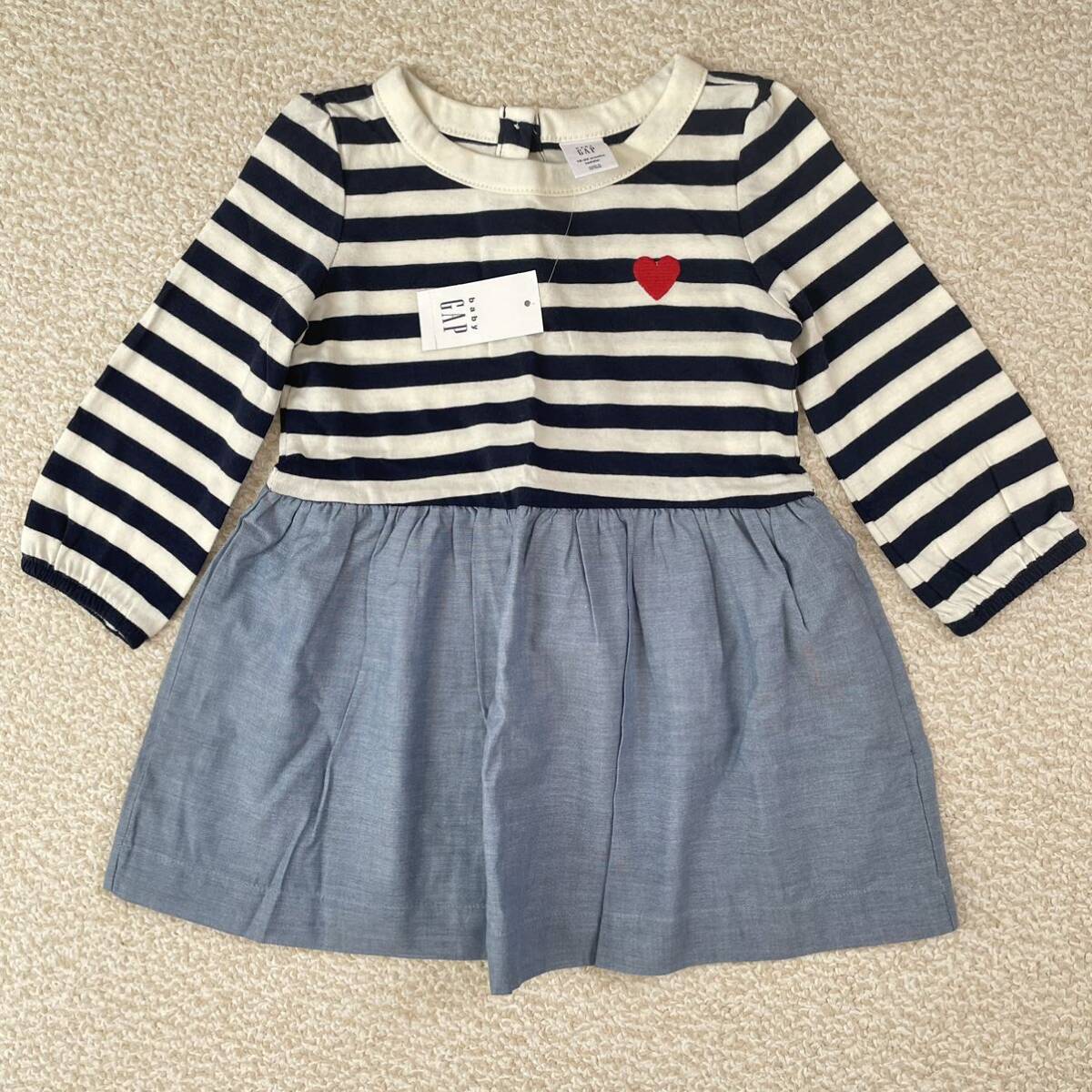 【送料無料】【定価4690円】baby GAP 長袖 ワンピース ベビー 女の子 90cm