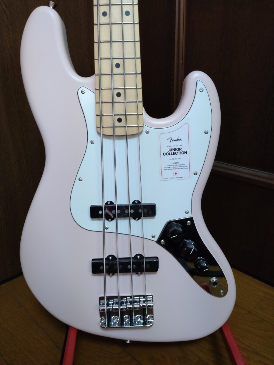 Fender Made In Japan Junior Collection Jazz Bass Satin Shell Pink ジャズベース バスウッドボディ メイプルネック メイプル指板 30inchの画像1