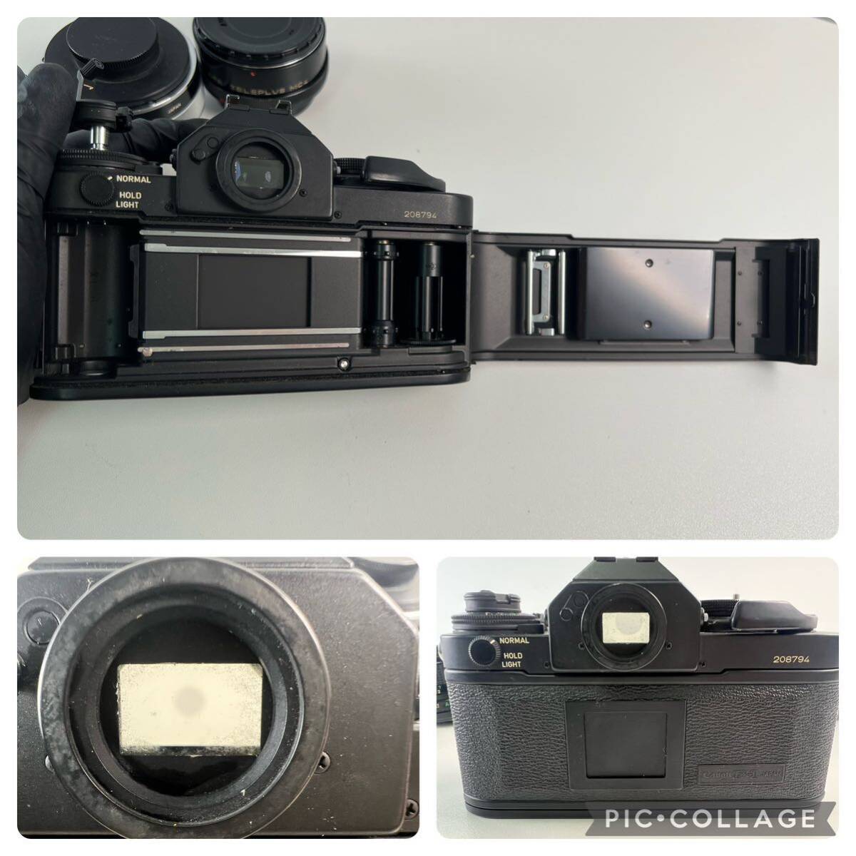 【5/12E】Canon フィルムカメラ F-1 レンズ FD 50mm 1:1.4 extender FD 1.4×-A 2× CFE TELEPLUS MC4動作未確認_画像5