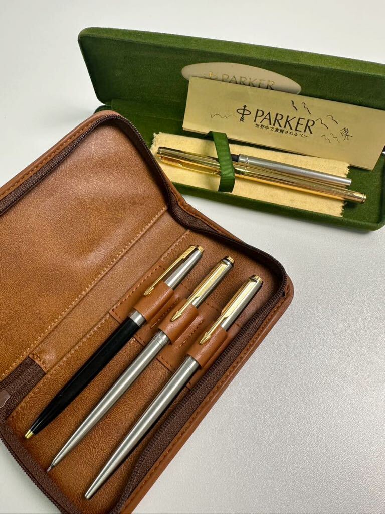 【5/35ES】PARKER パーカー 万年筆 ボールペン シャーペン ペンケース 文房具 ノック式 筆記未確認_画像1