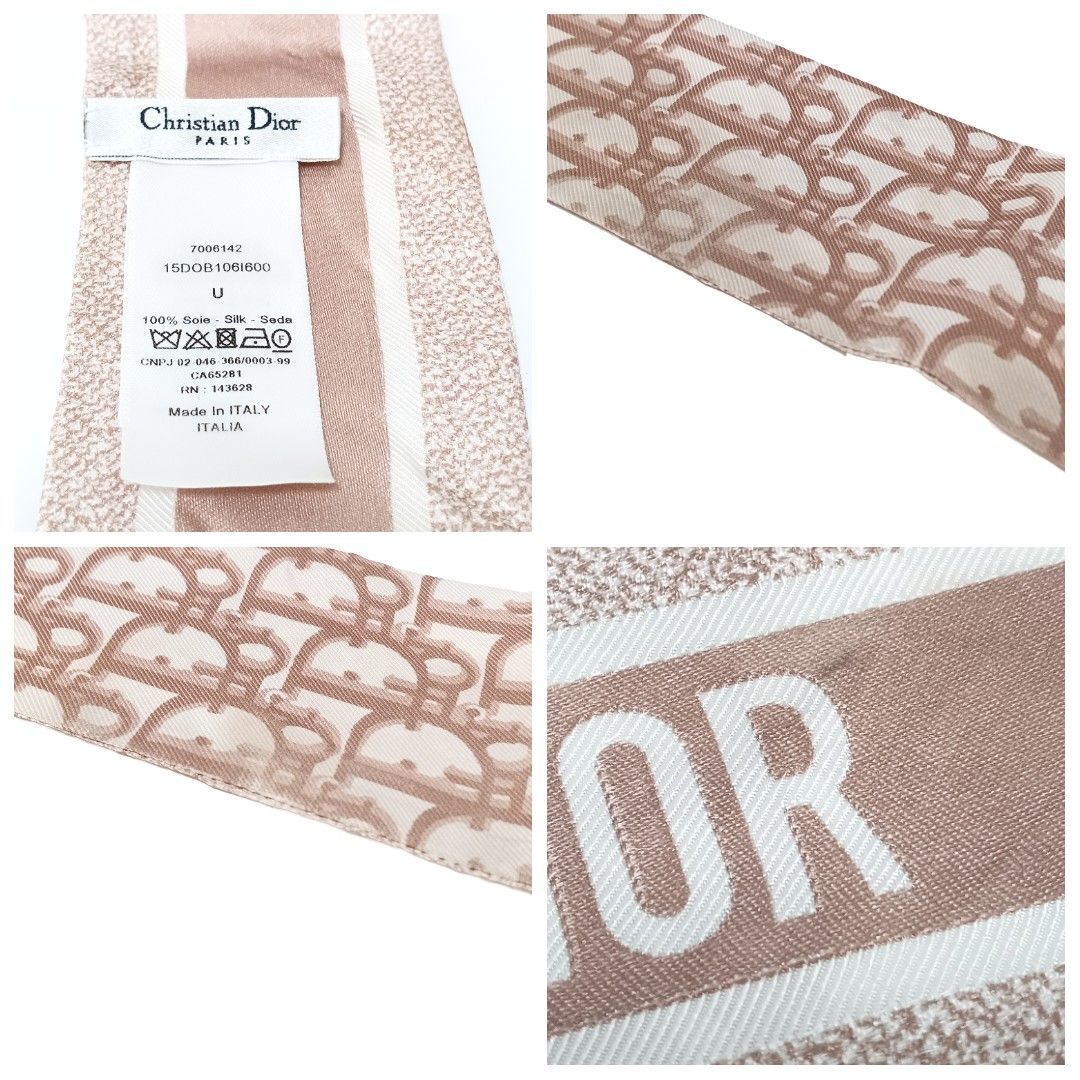 ディオール ミッツァ オブリーク リボンスカーフ スカーフ ベージュ トロッター  Christian Dior レディース
