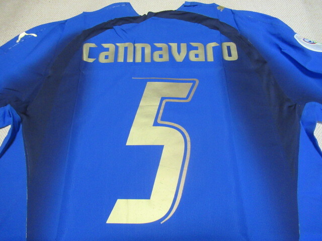 【非売品】選手支給品 イタリア代表 2006年 ホーム用 半袖 XLサイズ タイ製 カンナバーロ ドイツワールドカップ優勝時_画像10