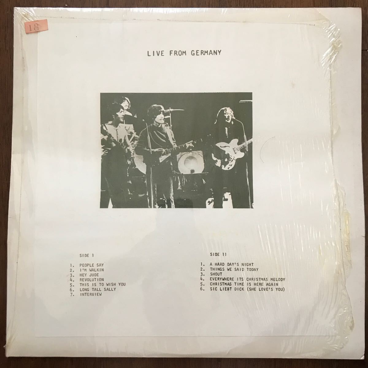 LP THE BEATLES/LIVE FROM GERMANY bootleg マト999A/999B ビートルズ TOP OF THE POPS レアの画像1