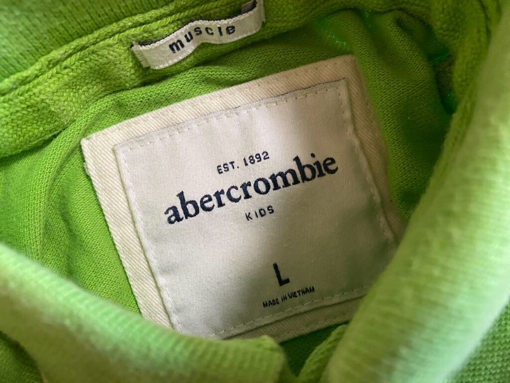 *Abercrombie KIDS Abercrombie & Fitch Kids Abercrombie & Fitch one отметка вышивка рубашка-поло L размер * б/у одежда retro Vintage ребенок одежда 