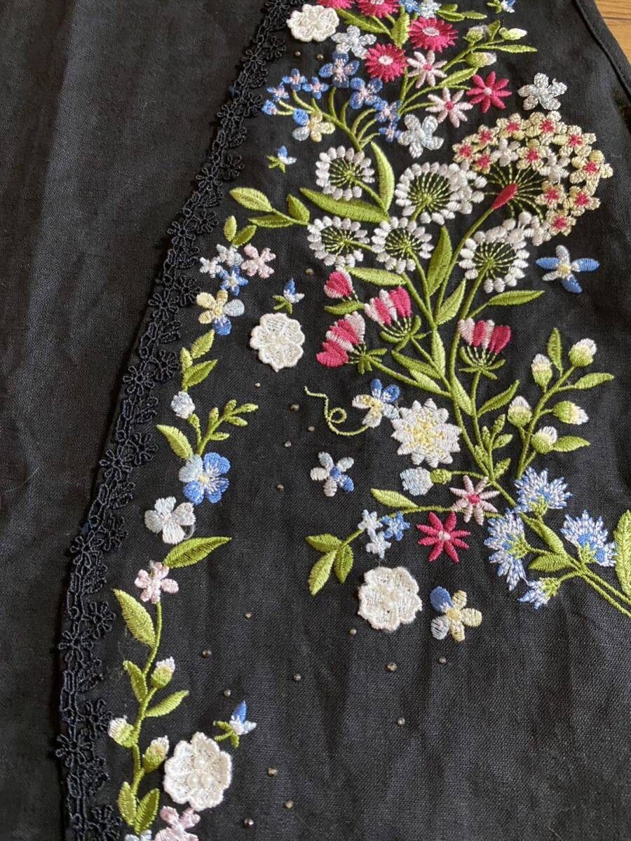 ◇Via faburrica ヴィアファブリカ 豪華 花刺繍 ベスト◇古着レトロヴィンテージ_画像7