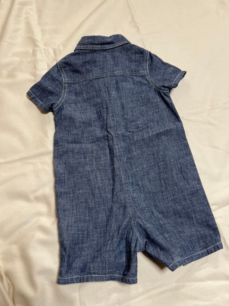 お値下げ ★ Babygap  GAP デニム　半袖　ロンパース　つなぎ　80cm  90cm　18-24 カバーオール