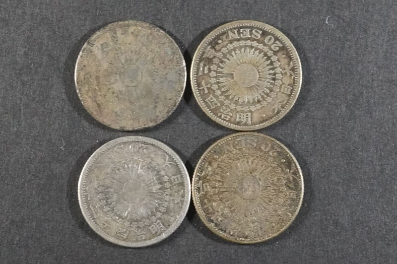 (773) Japan money asahi day 20 sen silver coin 28 sheets together middle Special year Showa era 39 year ~ Showa era 43 year * genuine regular goods * asahi day two 10 sen silver coin old coin SV coin close 22 condition excellent 