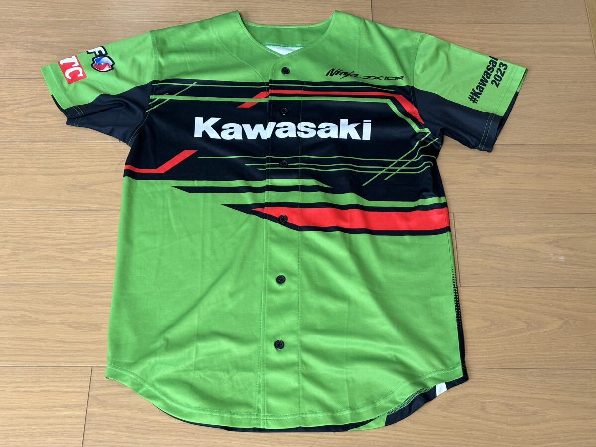 2023年鈴鹿8耐 Kawasaki応援席特典グッズ 半袖シャツ 美品 フリーサイズ カワサキ