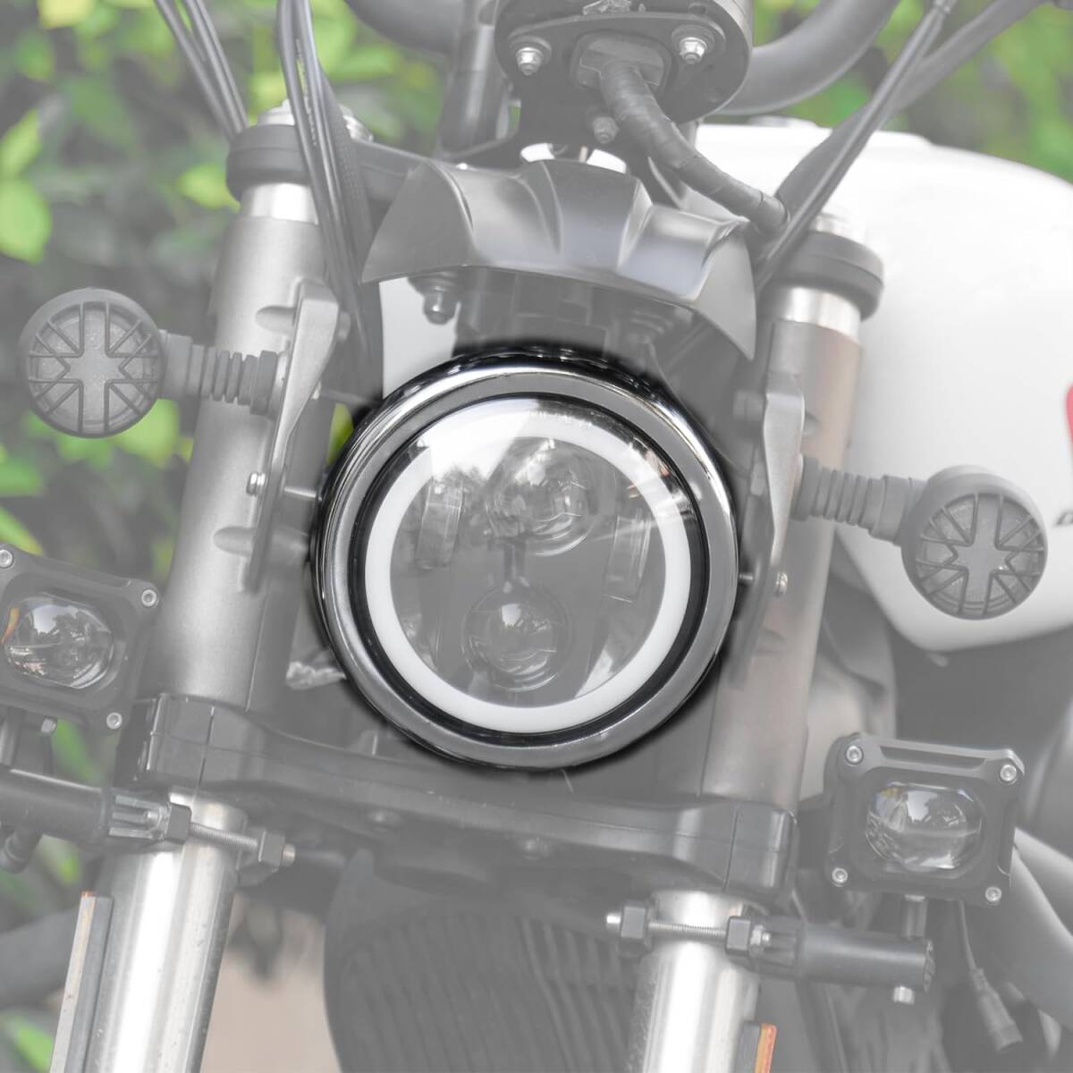 Vancroser 汎用 5.75インチ ヘッドライト ハウジング オートバイ 用 ヘッドライト交換ハウジング 固定用 ハウジングキット 丸型 _画像4
