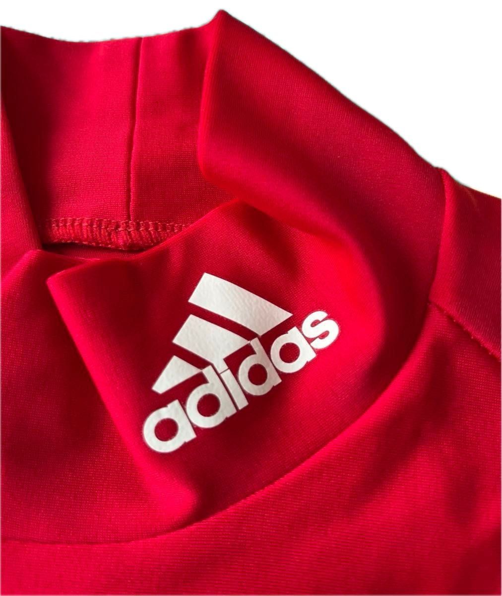 アディダス adidas インナー コンプレッション 長袖 赤色 防寒 Sサイズ ハイネック テックフィット