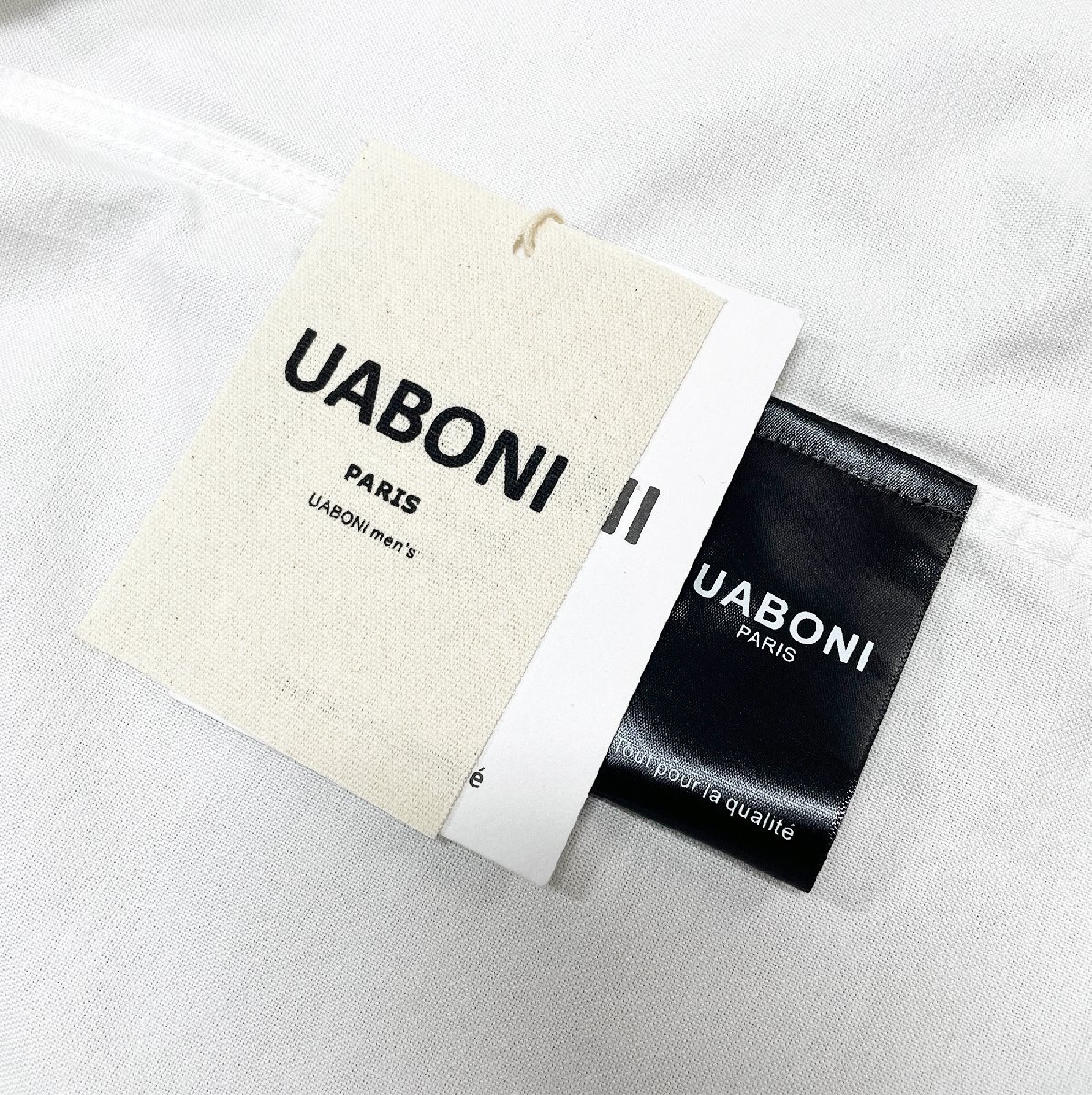 高級EU製＆定価4万◆UABONI*Paris*長袖シャツ*ユアボニ*パリ発◆上品 薄手 洗練 ボタンダウン 無地 カジュアル シンプル オシャレ 春夏 M_画像10