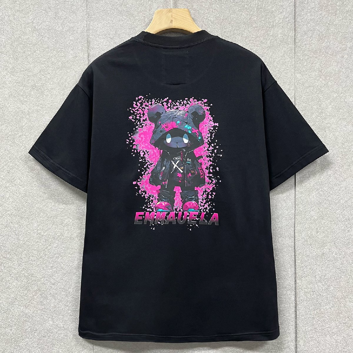 人気・半袖Tシャツ 定価2万◆Emmauela・イタリア・ミラノ発◆高級コットン100％ 個性 通気 クマ ポップ トップス スウェット 街着 夏 L/48_画像1