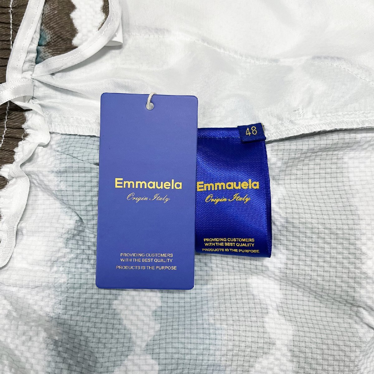 個性・ショートパンツ 定価3万◆Emmauela・イタリア・ミラノ発◆人気 薄手 超軽量 速乾 リップル生地 波線柄 半ズボン メンズ リゾート 2XL_画像8