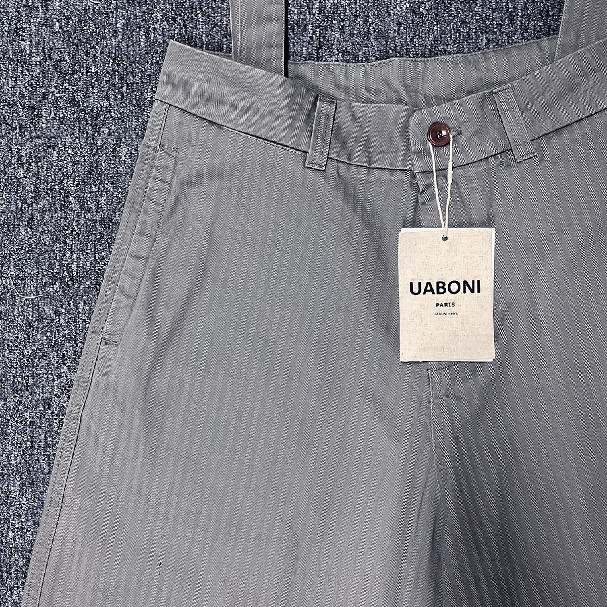 最高峰EU製＆定価5万◆UABONI*Paris*サロペット*ユアボニ*パリ発◆上品 ゆったり 通気 吸汗 ロングパンツ シック 紳士 ビジネス 日常着 46_画像6