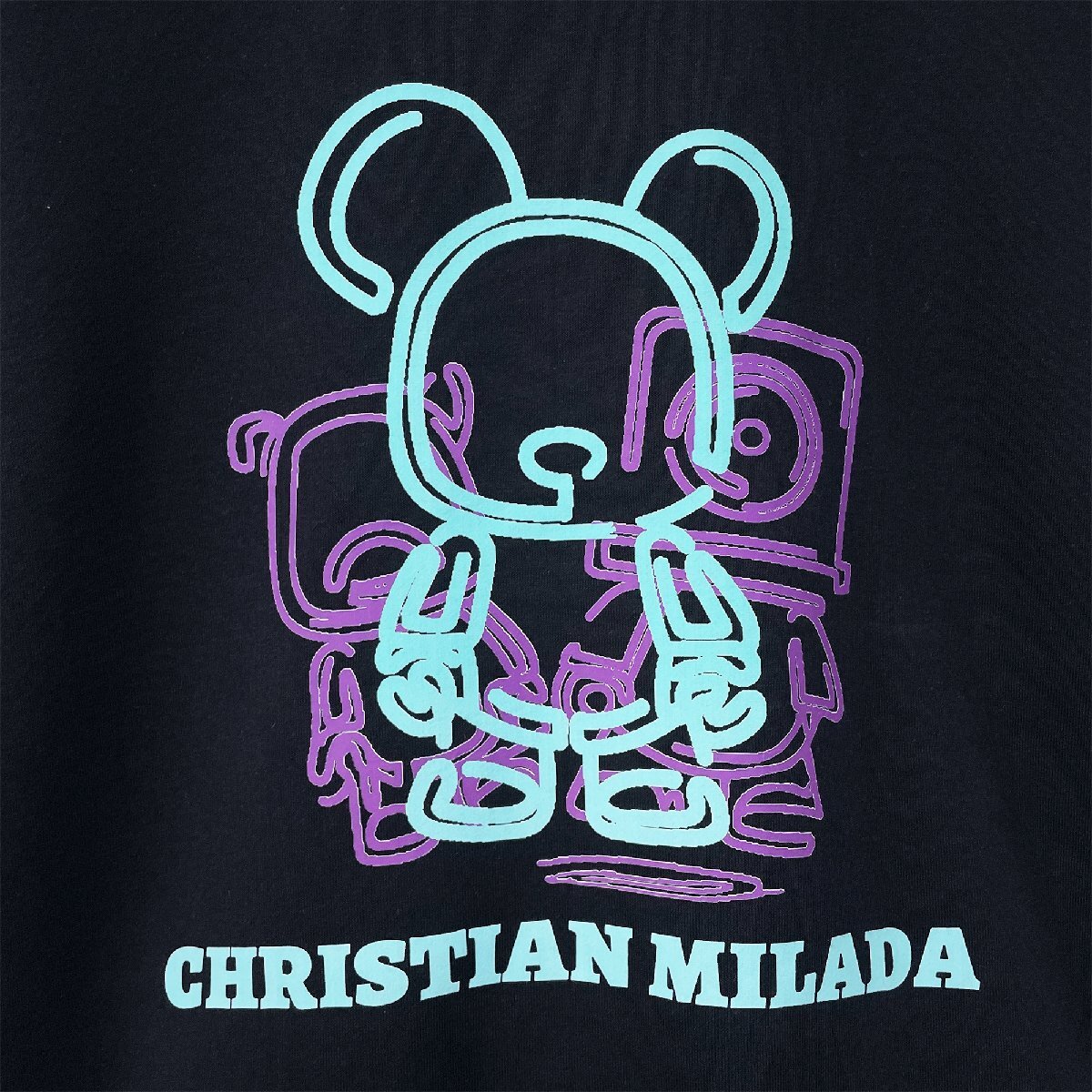 定価4万★christian milada・ミラノ発・トレーナー★コットン100％ 快適 個性 クマ・ロボット柄 オシャレ スウェット カットソー XL/50_画像5