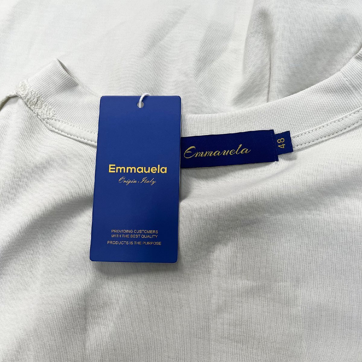 個性・半袖Tシャツ 定価2万◆Emmauela・イタリア・ミラノ発◆綿100％ 薄手 通気 吸汗 英字柄 プルオーバー アメカジ カッコイイ 街着 L_画像9