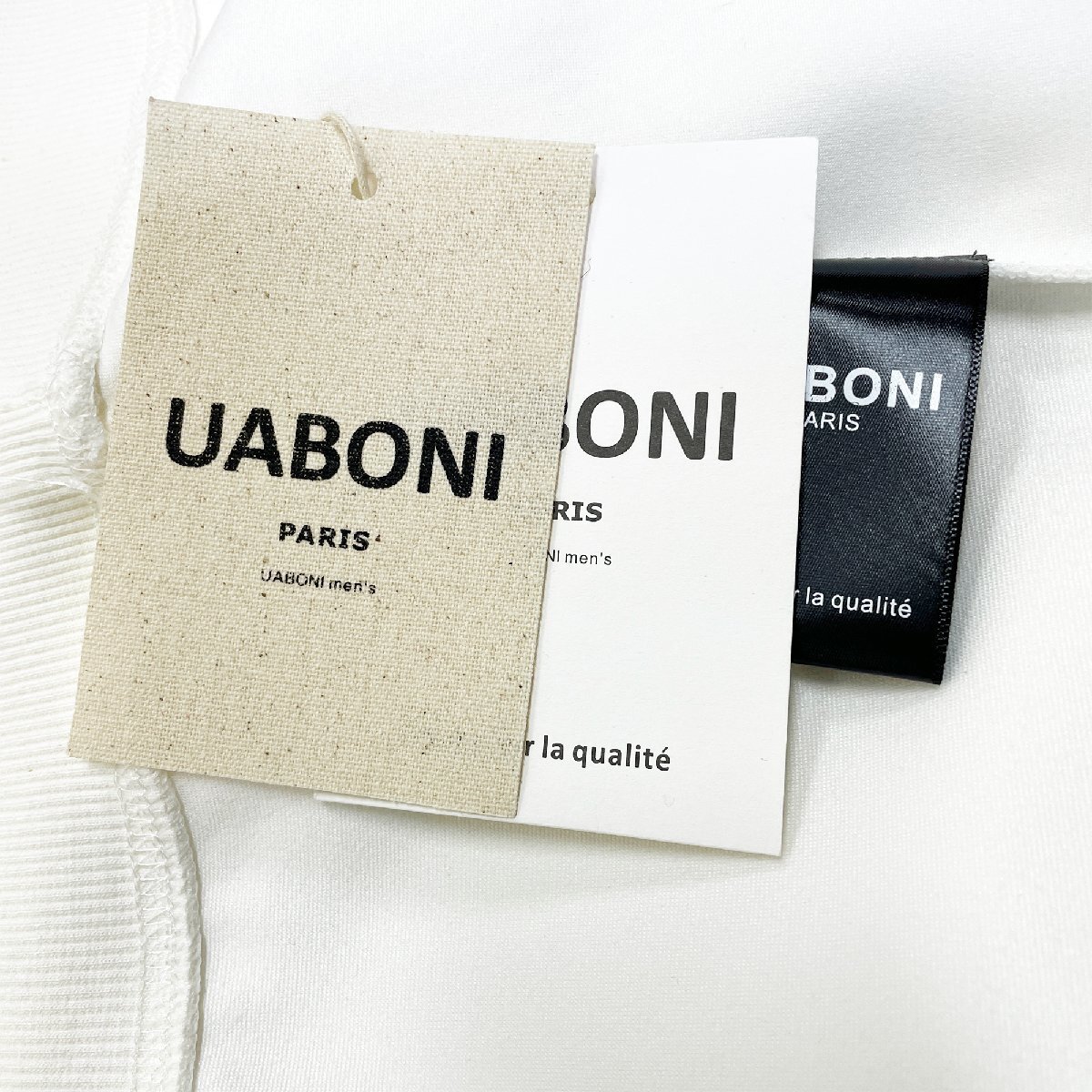 個性EU製＆定価4万◆UABONI*Paris*トレーナー*ユアボニ*パリ発◆コットン100％ 上品 快適 ロゴ スウェット カジュアル 定番 M/46サイズ_画像9