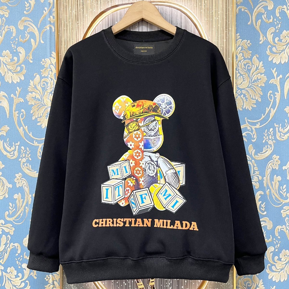 定価4万★christian milada・ミラノ発・トレーナー★コットン100% 快適 通気 吸湿 スウェット 個性 Bearbrick/ベアブリック 普段着 2XL/52_画像1