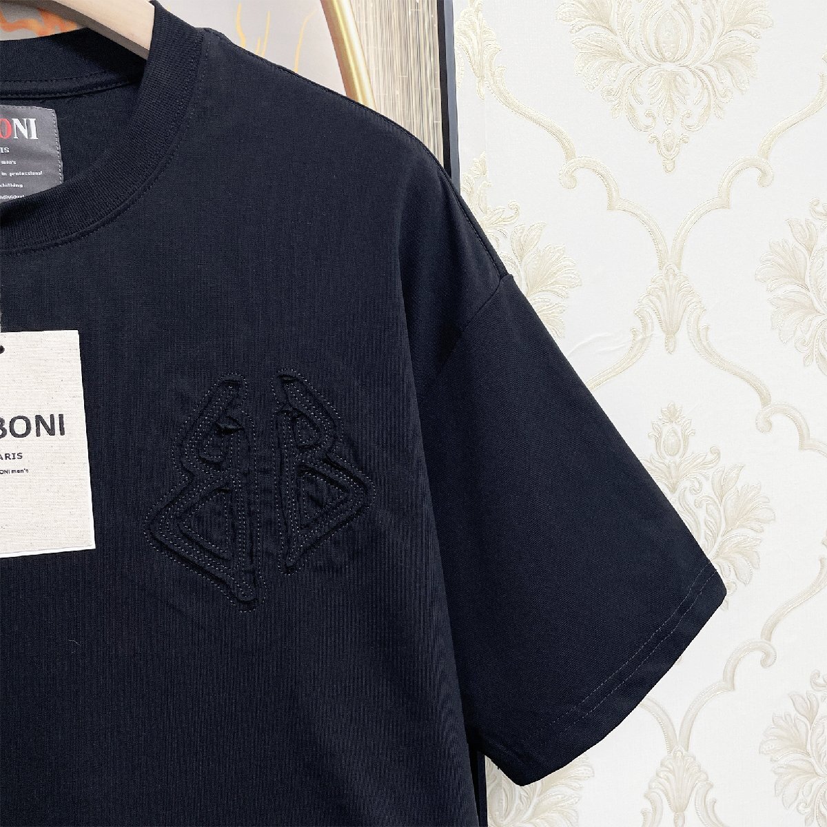 個性EU製＆定価2万◆UABONI*Paris*半袖Tシャツ*ユアボニ*パリ発◆コットン100％ 薄手 伸縮性 ストリート カットソー シンプル メンズ 夏 M_画像7