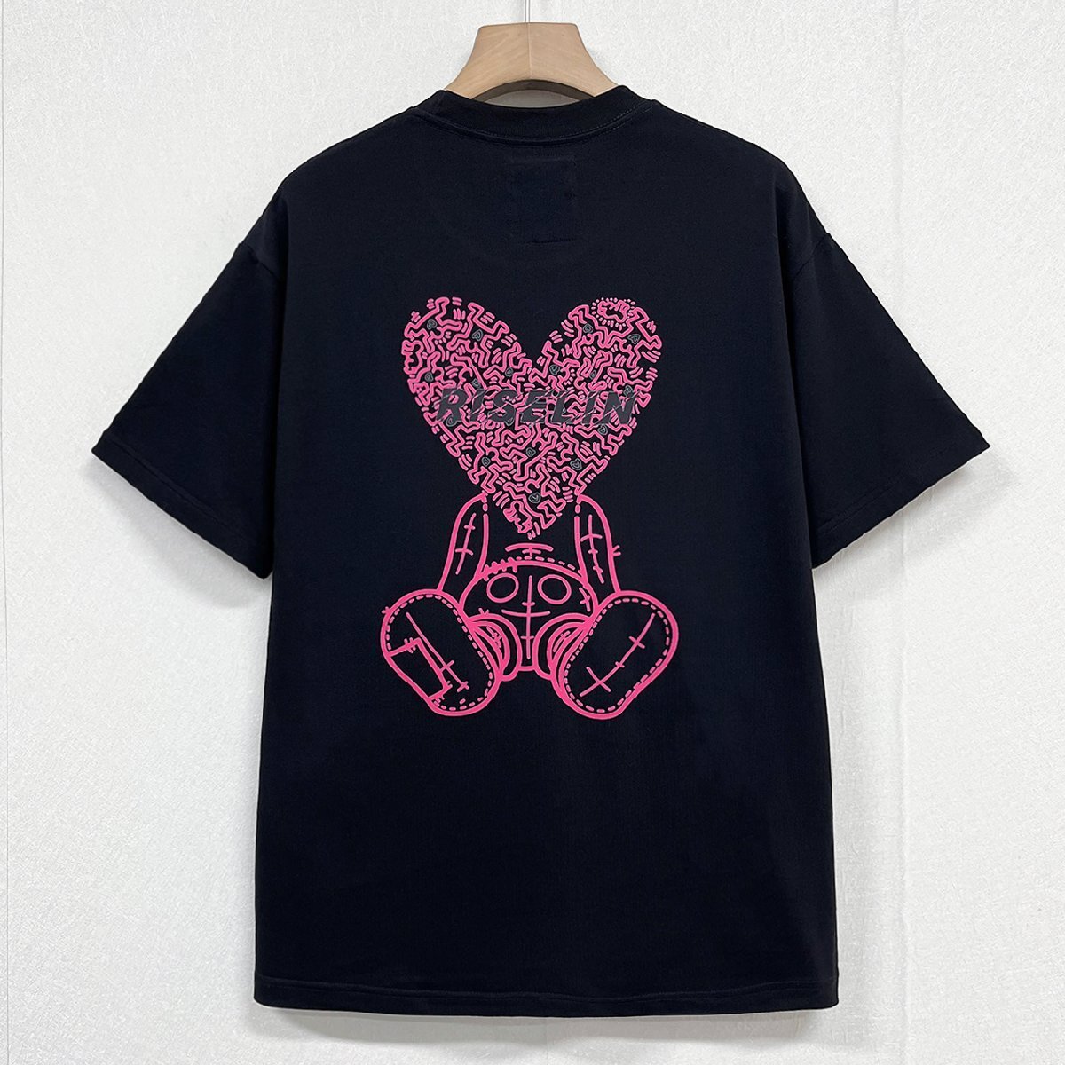 高級ヨーロッパ製※定価2万◆ブルガリア発※RISELIN 半袖Tシャツ 上質 薄手 通気 プリント 遊び心 トップス カットソー 個性 夏服 L/48_画像1