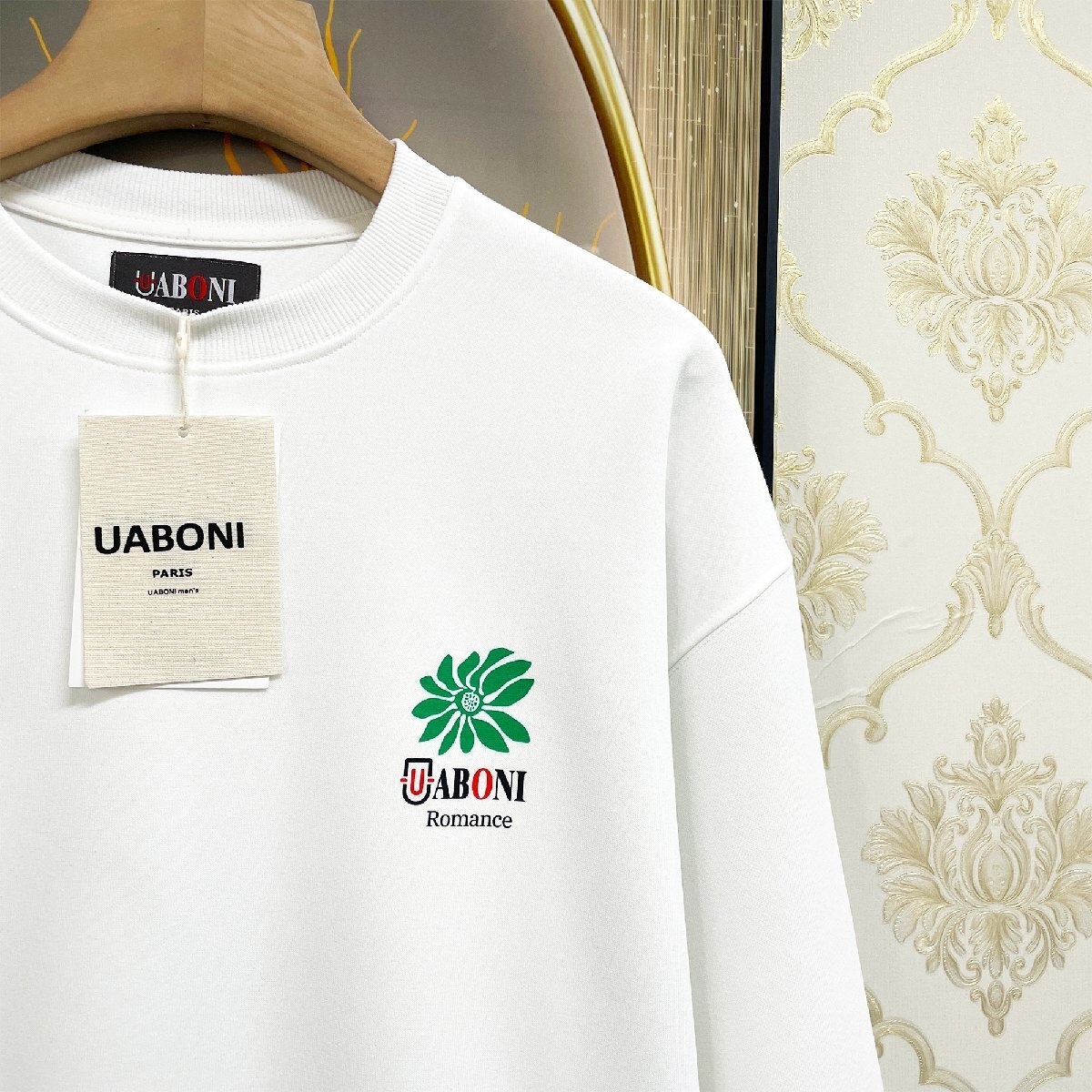 個性EU製＆定価4万◆UABONI*Paris*トレーナー*ユアボニ*パリ発◆上品 お洒落 シンプル フラワー スウェット カットソー 春 日常 XL/50_画像6