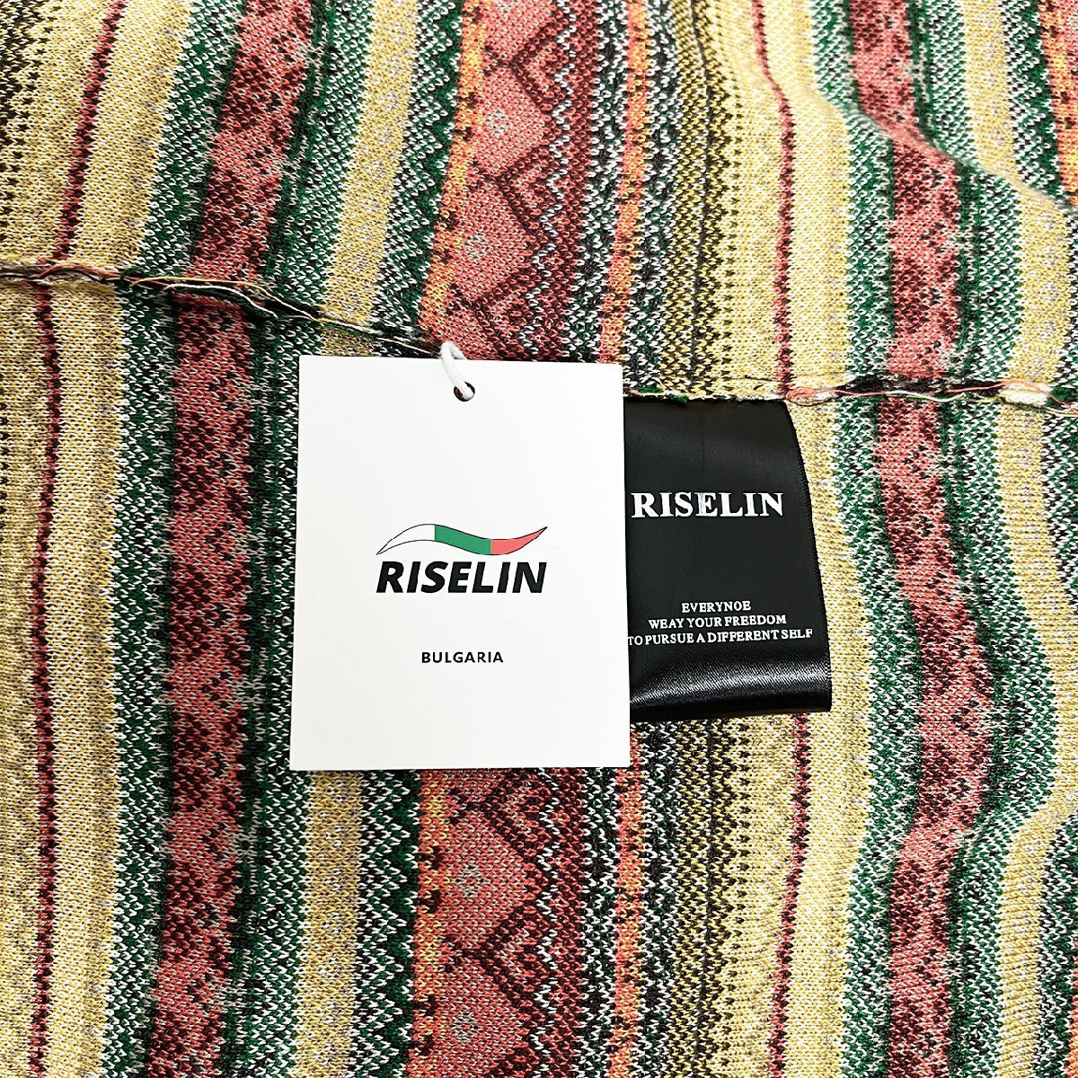 春夏ヨーロッパ製※定価5万◆ブルガリア発※RISELIN カーディガン ニット ジャケット 薄手 柔らかい レトロ 総柄 民族風 個性 日常着 M/46_画像9