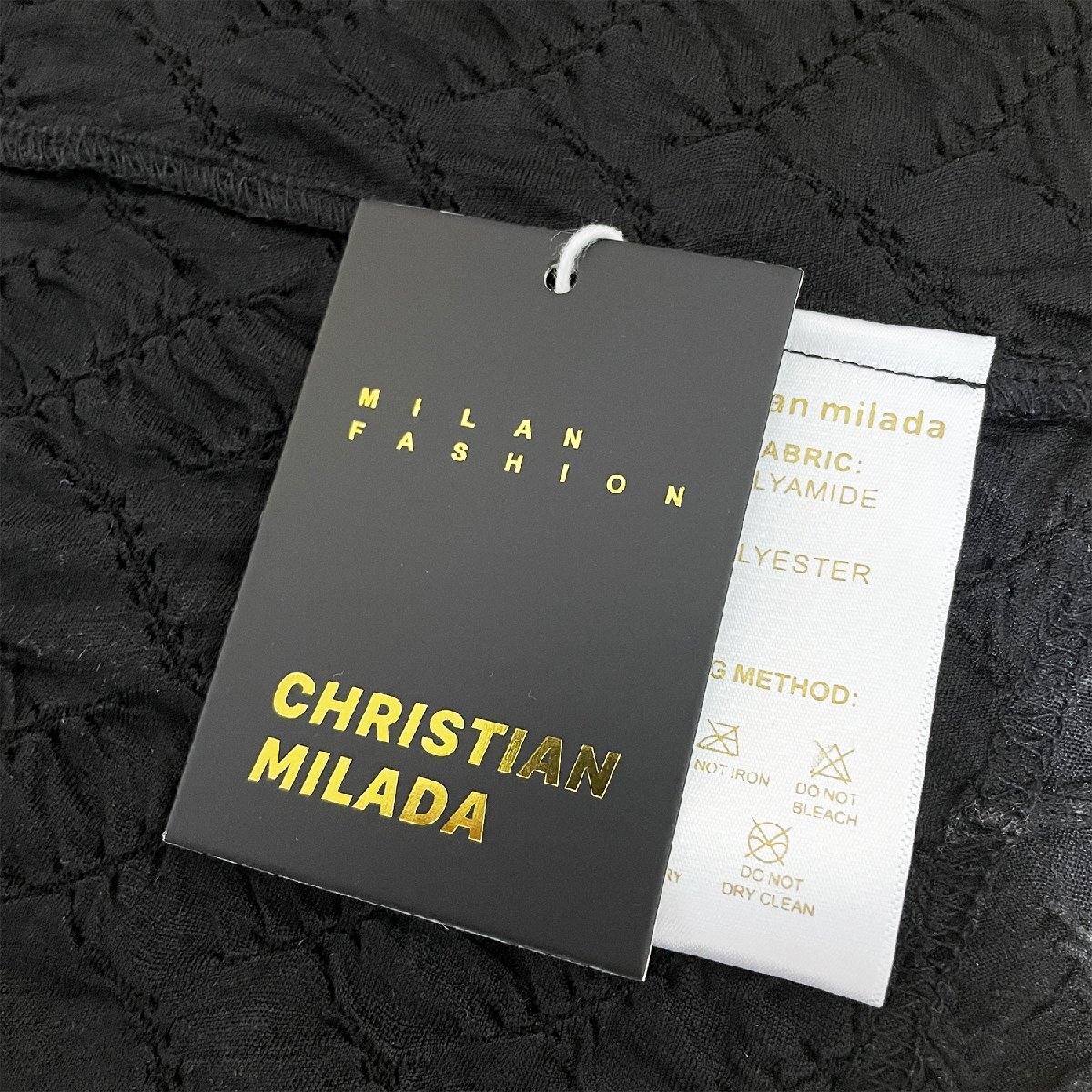 定価2万★christian milada・ミラノ発・半袖Tシャツ★上質 薄手 通気 速乾 総柄 立体感 キレイめ 着せ トップス ゆったり レディース 48_画像8