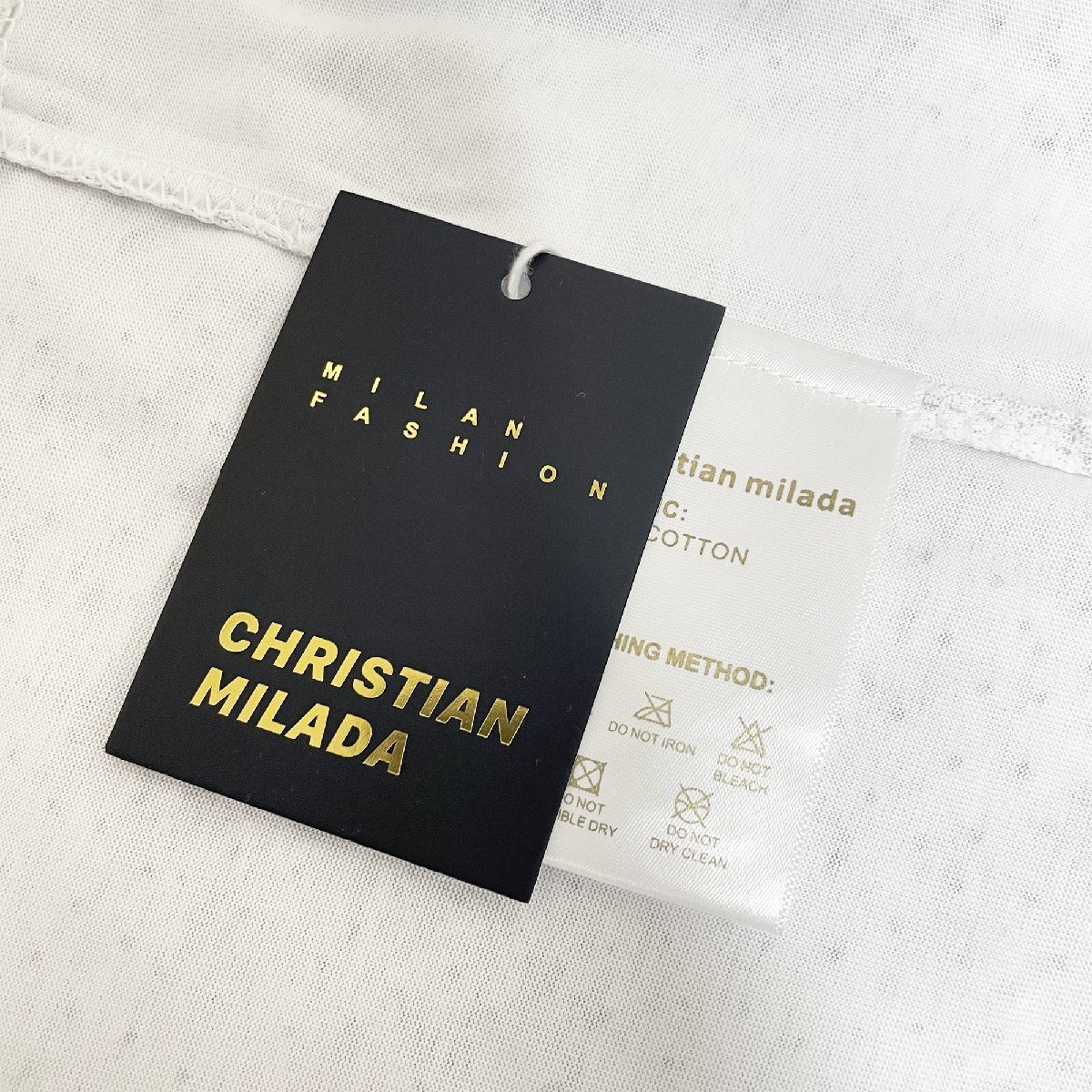 定価2万★christian milada・ミラノ発・半袖Tシャツ★コットン100％ 個性 薄手 快適 ラインストーン カットソー スウェット 街着 夏 2XL_画像8